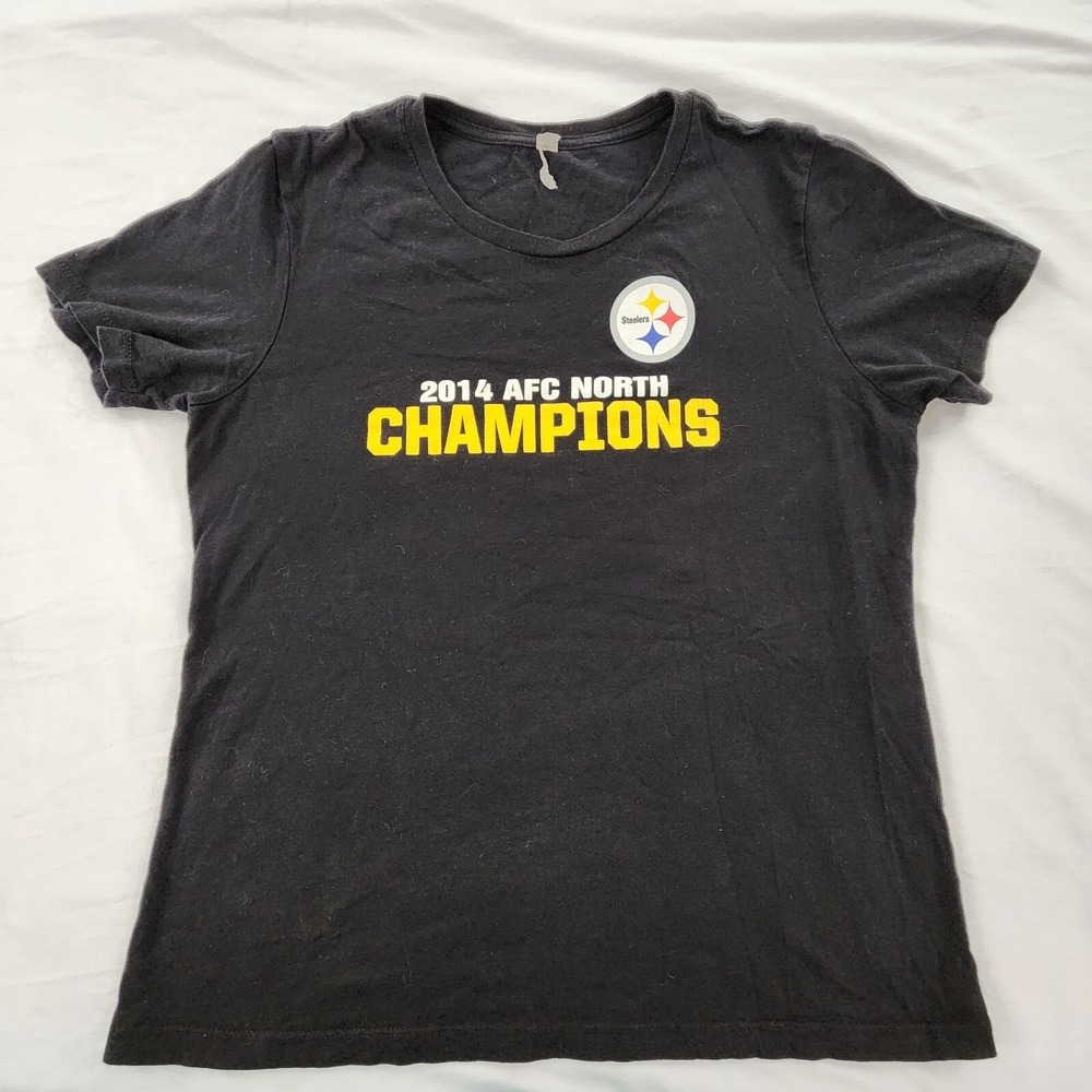 Pittsburgh Steelers 2014 AFC North Champions Black T-Shirt Women's 2XL